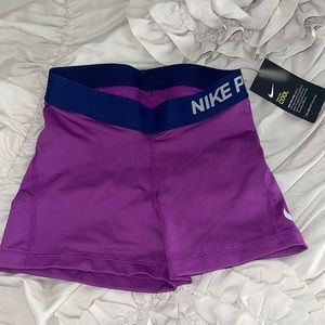 nike pro purple shorts nwt